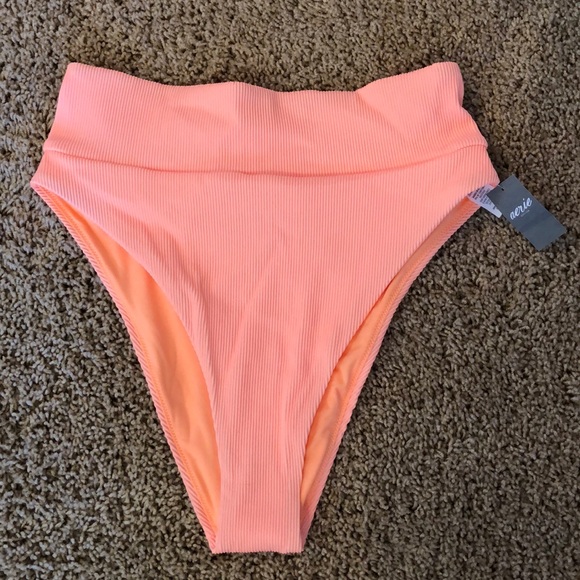 aerie ribbed high cut bikini bottom